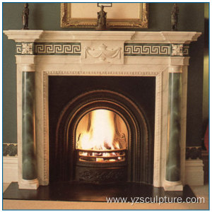 Green Marble Fireplace Mantel For Decoration